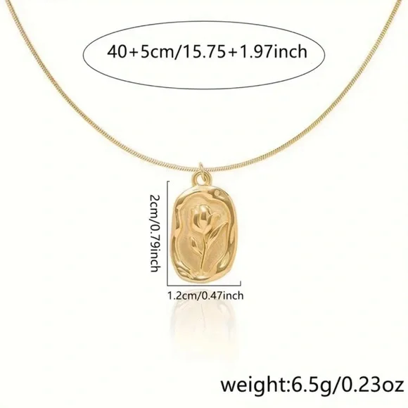 Tulip flower 18k gold plated pendant necklace. New. - Picture 6 of 13